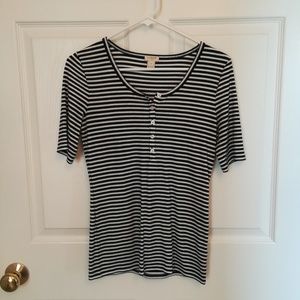J Crew striped henley shirt